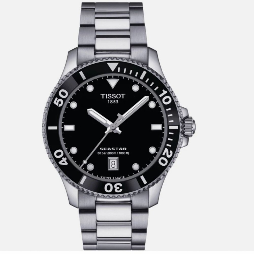 Tissot Seastar 1000 Black Dial Stainless Steel Men's Watch